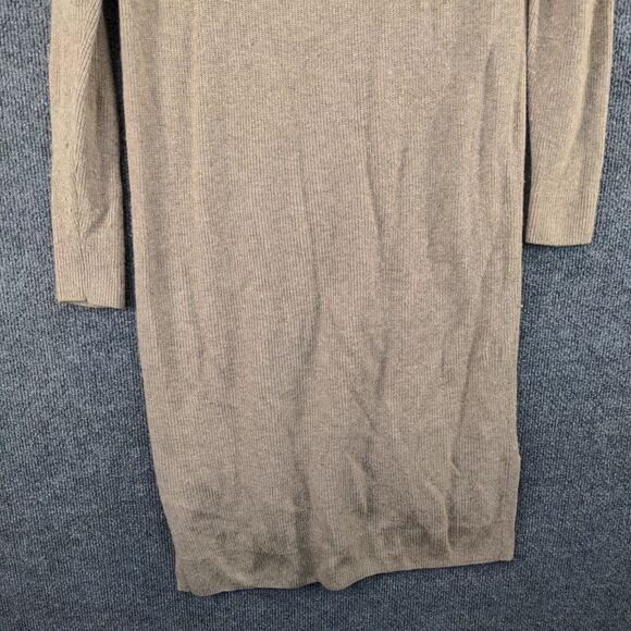 Madewell Womens Knit Sweater Dress Tan Small Long Sleeve Raglan Side Slit Hi-Low - Picture 9 of 13